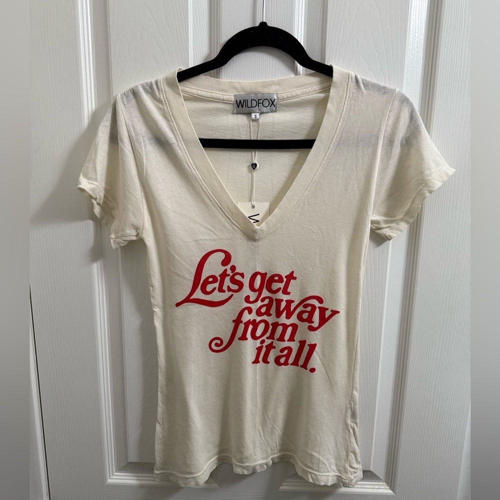 Wildfox Ivory Tee with Heart Detail